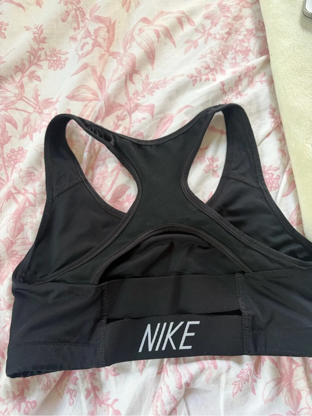 Nike Black Sports Bra with Gold Studded Logo